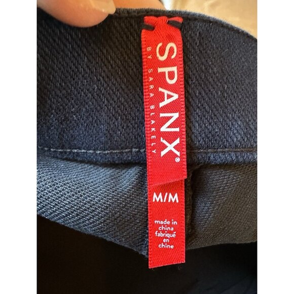 Spanx Skinny Pull On Jeans Womens Medium Dark Blue Legging Jegging Jeans Pants - Picture 10 of 11